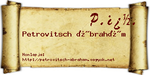 Petrovitsch Ábrahám névjegykártya