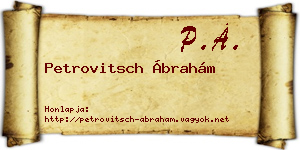 Petrovitsch Ábrahám névjegykártya