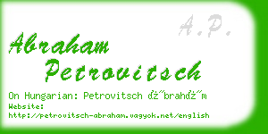 abraham petrovitsch business card
